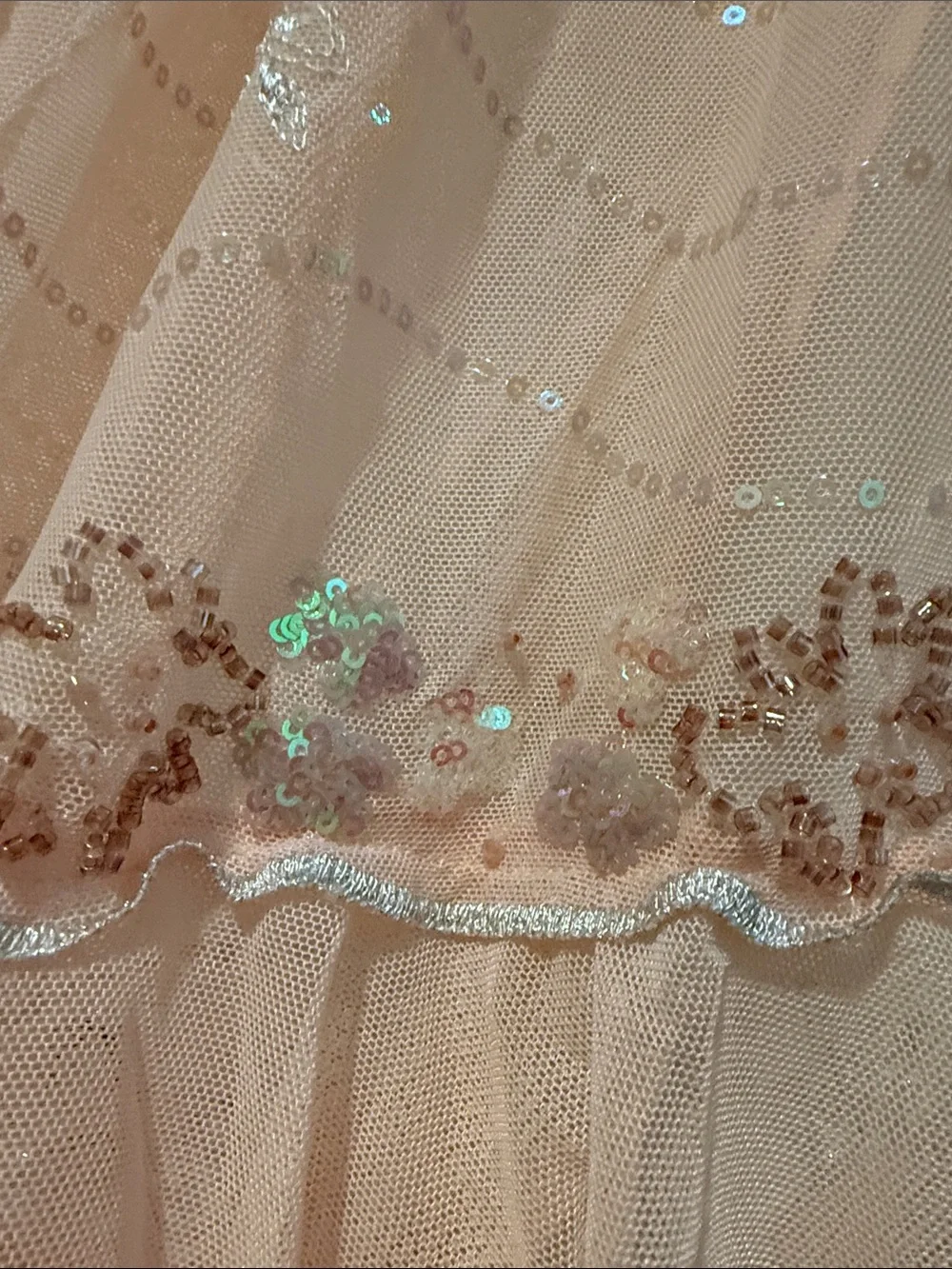 Intimately Free People Star of the Show Sequin Mesh Dress Peach Dust
